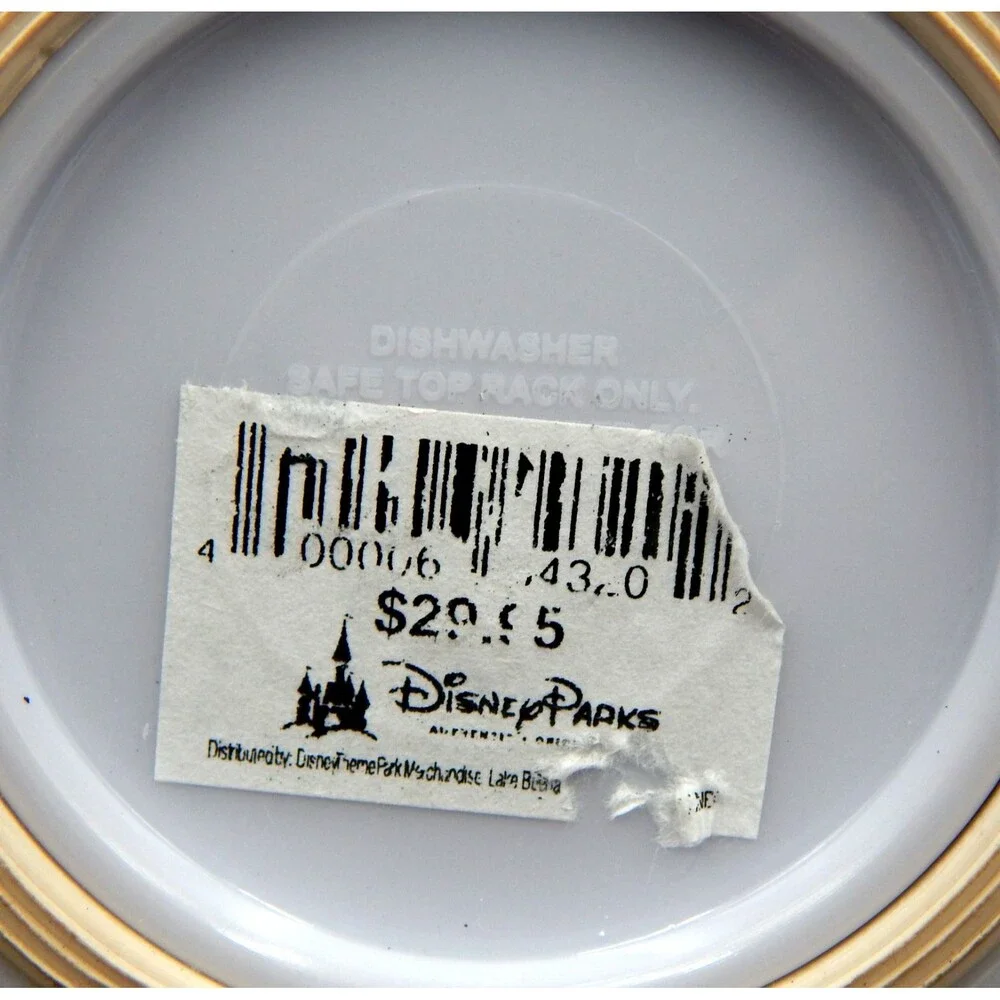 Disney Parks Mickey Melamine Serving Mixing Bowl White Red Interior 8-1/4 Inch